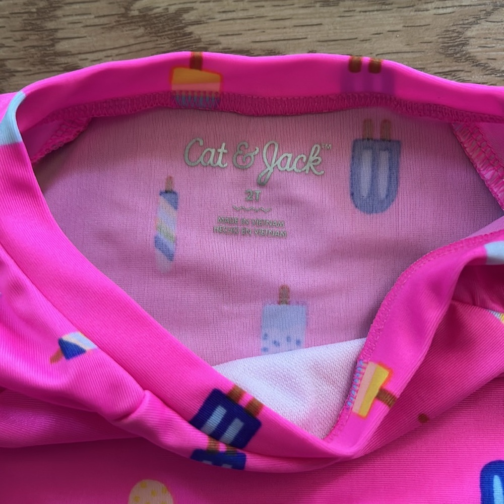 Cat & Jack Pink Rashguard Swim Set - Picture 4 of 9
